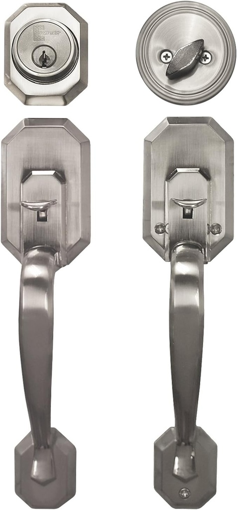 Constructor CON-CER-SN Cerberus Entry Handle Set Door Lock Lever, Satin Nickel