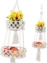 LIFKOME Hotel Style Hanging Storage Basket Cotton Rope Basket for Kitchen Decorative Storage Container