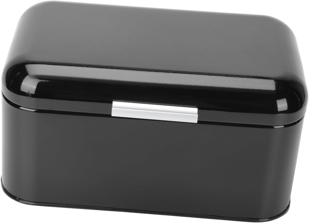 Vintage Black Iron Bread Box Multi-functional Baked Food Storage Container for Kitchen Practical Bread Holder Lid for Pantry Organization