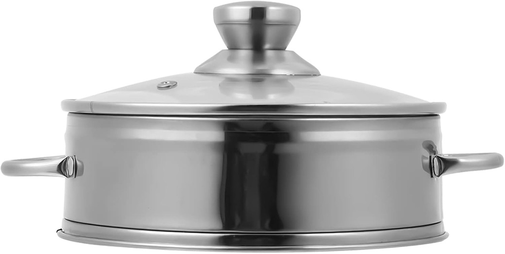 Cabilock 1set Stainless Steel Food Steamer Lid Household Steamer for Dim Sum Dumplings Rice and Vegetables and Space Saving