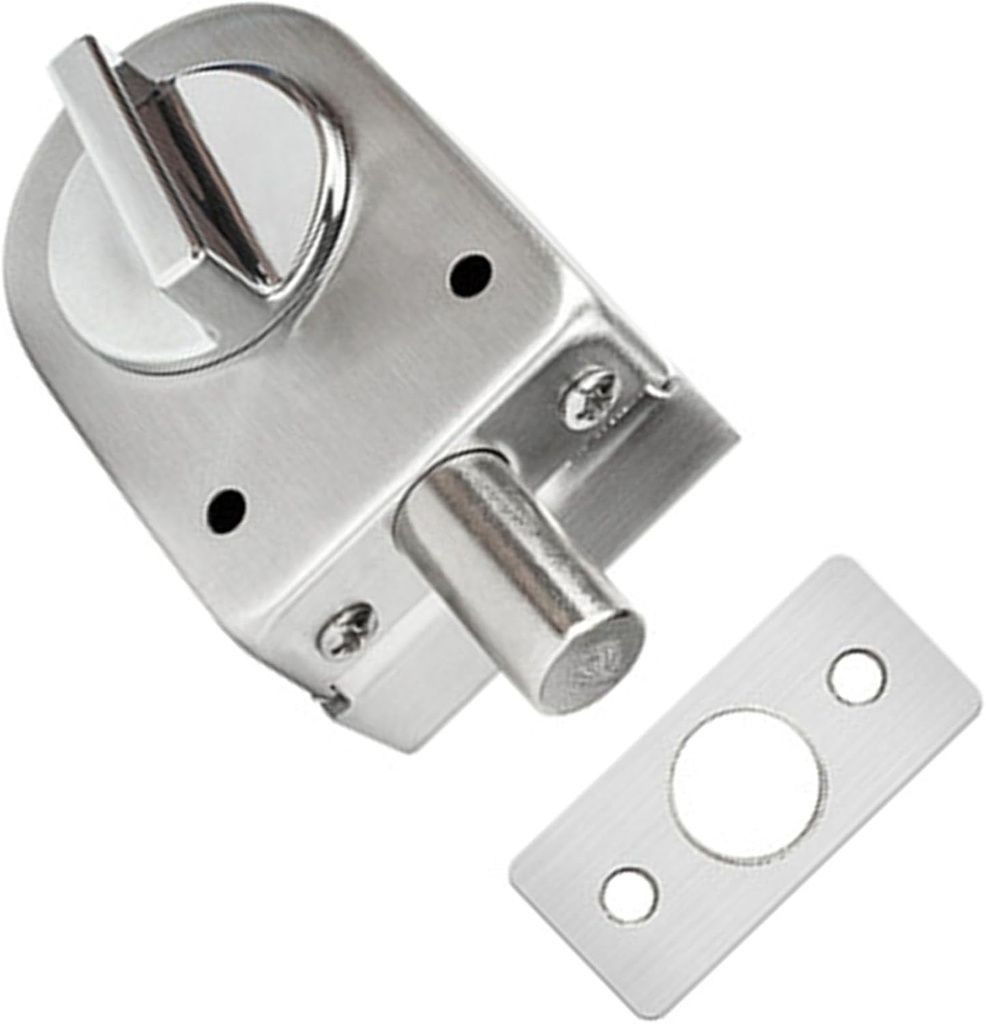 WANLIAN Glass Floor Latch 304 Stainless Steel Knob Sliding Gate Floor Latch Single Bolt Keyless Fit for 10-12mm Thickness Glass Anti-Theft Security Locks (Knob Floor Latch)