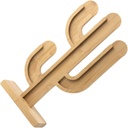 LIFKOME Cactus Shape Bamboo Coffee Holder Organizer Stylish Coffee Tabletop Storage for Home Kitchen and Office Compact Design for Easy Access and Organization