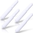 4 Pack White Toilet Paper Holder Spring Loaded Roller Replacement Rod, Roller Replacement Plastic Spring Loaded, Paper Holder Insert