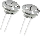 2 Pack Dual Push Flushing Toilet Button, 58mm Toilet Tank Buttons Toilet Valve Replacement Flush Button with Thread Diameter (White)