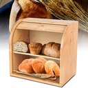 Bread Box, 2 Tier Bamboo Bread Box, Large Capacity Breads Storage Container, Food Storage Boxes for Kitchen Dining Room