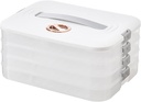 4-Layer Food Storage Containers with Lids Dumpling Storage Box,Good Sealing,Stackable Food Containers