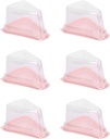 100Pcs Cake Slice Box Dessert Packaging Containers Plastic Dessert Storage Boxes Triangular Cake Box with Lid for Dessert Pastry Cookie Flan Pie(Pink)