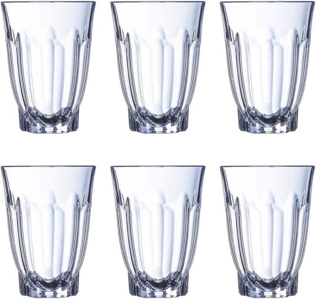 Set of 6 High Shape Strong Glass Tumblers 40 CL Arcade ARC