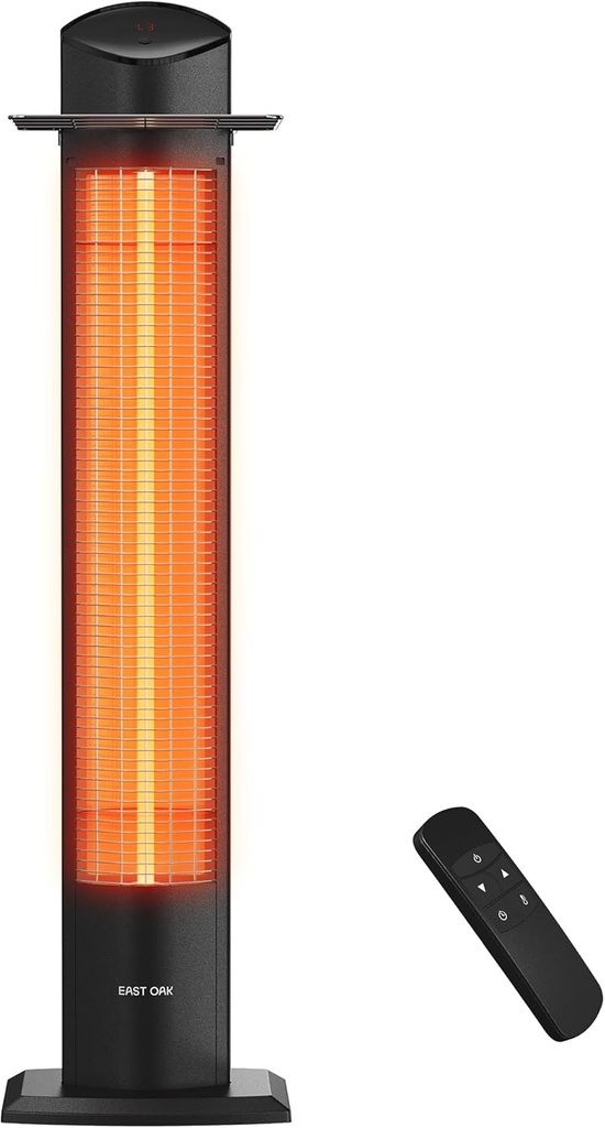 EAST OAK 1500W Patio Tower Heater Waterproof Outdoor Electric Heater
