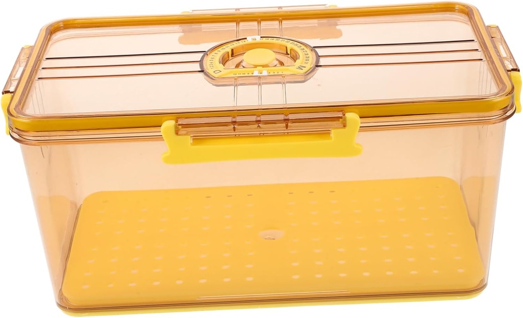 KICHOUSE Large Airtight Bread Storage Box Time Recording Lid Fruit Vegetable Storage Containers