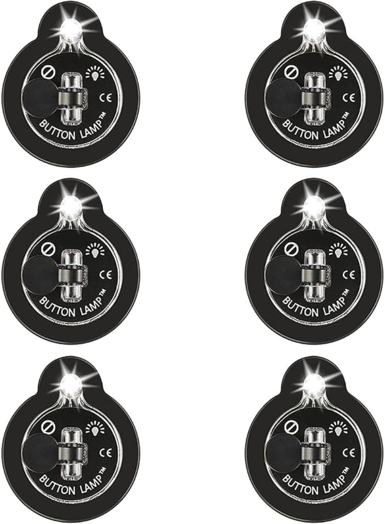 Panther Vision Button LAMP Adhesive LEDs Light Package - Lightweight, Ultra Small, Ultra Bright LED Utility Lights (6 Pack)