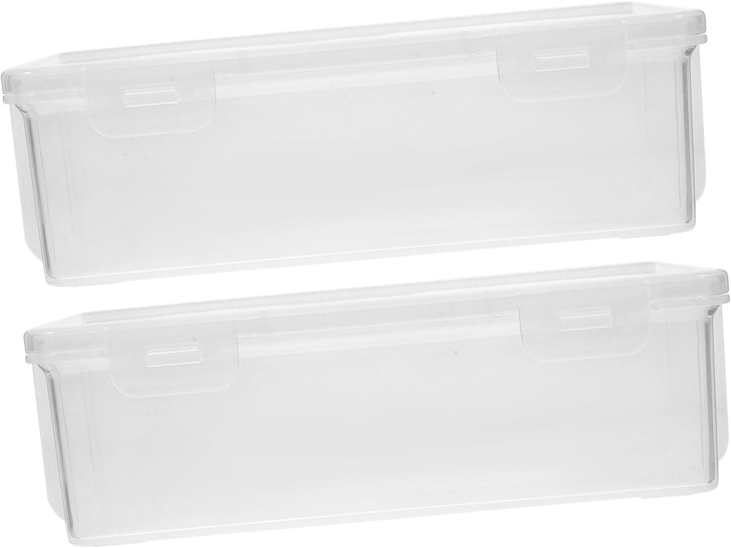 Cabilock 2pcs Airtight Bread Storage Box Bread Container for Kitchen Organize Snacks Tea Sealed Loaf Keeper Stylish Design