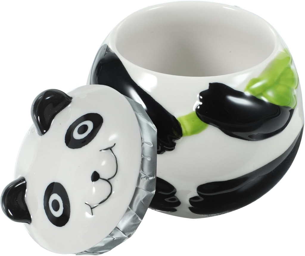 STOBAZA Panda Shape Ceramic Tea Canister with Lid Airtight Sealing Storage Jar for Loose Tea Coffee and Cookies Creative