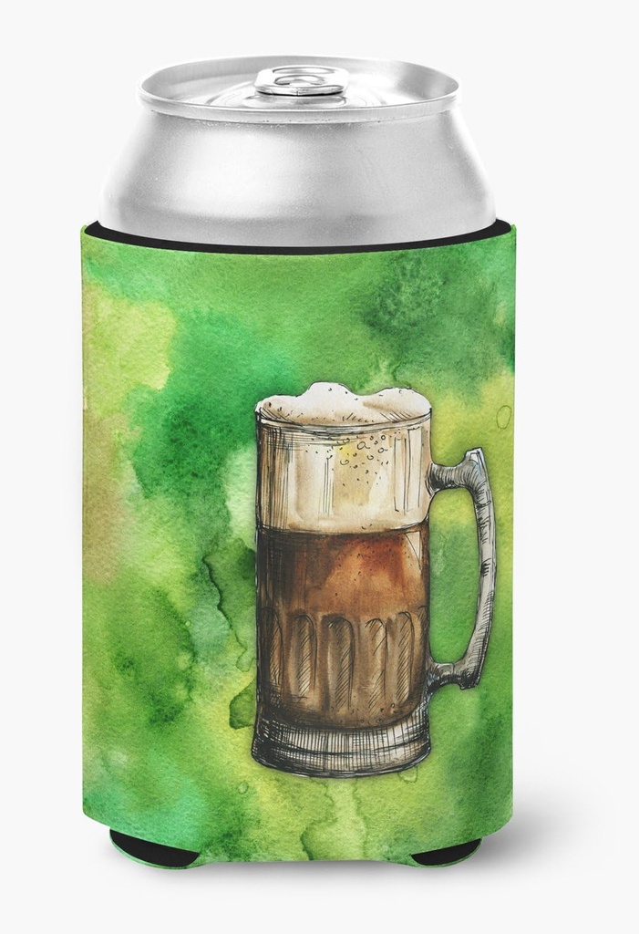 Caroline's Treasures BB5761CC Irish Beer Mug Can or Bottle Hugger Cooler Washable Drink Sleeve Collapsible Beverage Insulated Holder, Can Hugger, Multicolor