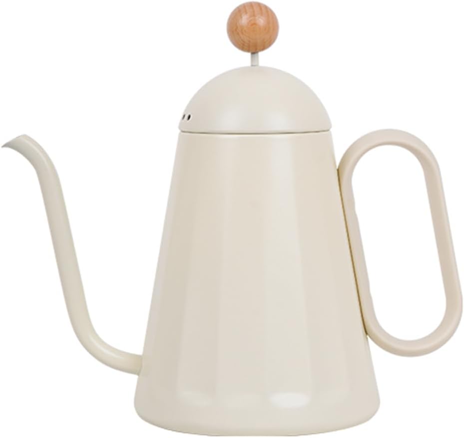 Large Capacity Pour Over Coffee Kettle, Home Brewing Water Pot-White