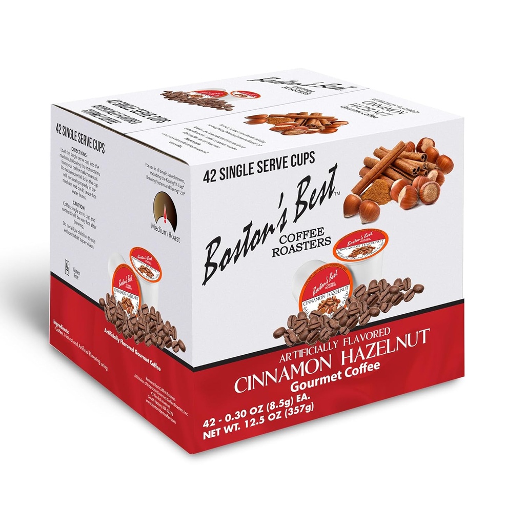 Boston’s Best - Cinnamon Hazelnut Delicious Gourmet Coffee Compatible with Keurig Coffee Maker - 42 Count (Pack of 1)