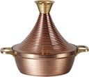 Moroccan Tagine Cooking Pot: 304 Stainless Steel Tagine Pot with 2 Handles,Large Slow Cooker Casserole with Cone-Shaped Lid, Non Stick Moroccan Pots for Cooking,29cm (Gold)
