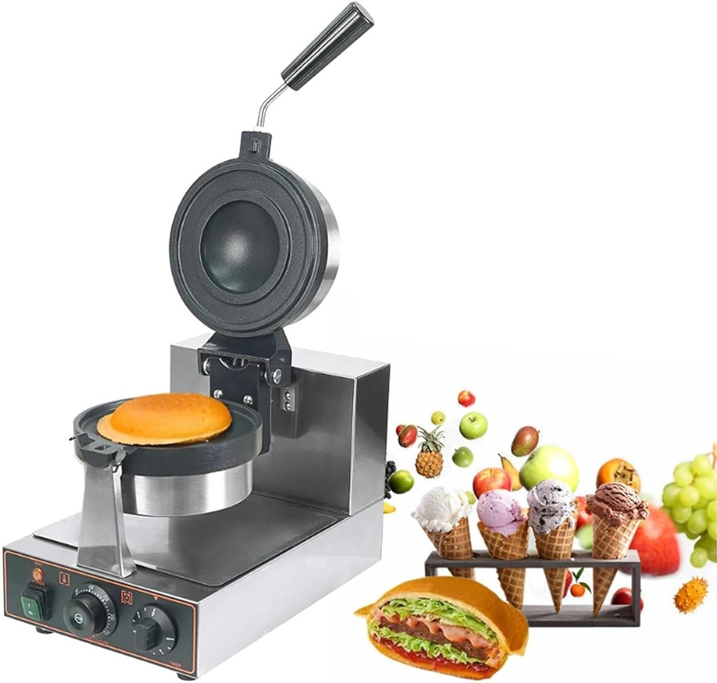 Electric Burger Waffle Maker, Sandwich Maker, Ice Cream Brioche Hamburger Maker, Time Temperature Control, Non Stick Electric Burger Machine
