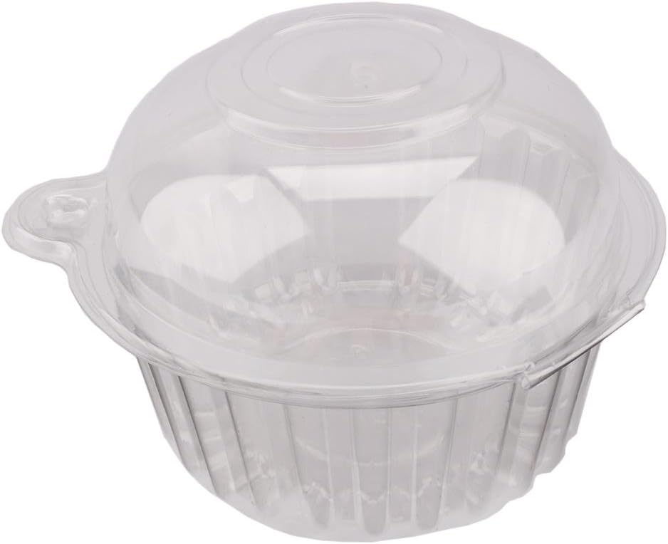 100 Pcs Fruit Box, Clear Plastic Fruit Holder Cupcake Box Snack Container Dome Box for Home Kitchen Dining Room