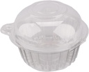 100 Pcs Fruit Box, Clear Plastic Fruit Holder Cupcake Box Snack Container Dome Box for Home Kitchen Dining Room