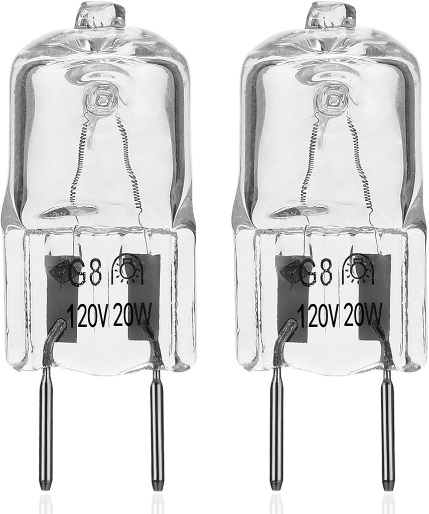 Light Bulb Fits for GE Samsung Kenmore Maytag Elite Over The Stove Range Microwave Oven,G8 120V 20W Replacement Night Light/Stove Light/Under Light Halogen Bulb,Replaces WB25X10019 WB36X10213(2 Pack)