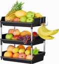 Lifewit Plastic Stackable Storage Baskets,Fruit Basket for Kitchen Counter,Multi-Functional Stackable Storage Containers Shelves