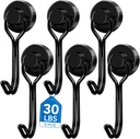 LOVIMAG Hooks, 30lbs+ Magnetic Magnet Hook 2025 Cruise Cabin Ship Essentials Heavy Duty Strong Refrigerator Fridge Hanging for Classroom Beach Vacation Kitchen Grills Home Mug Hanger (6 Pack)