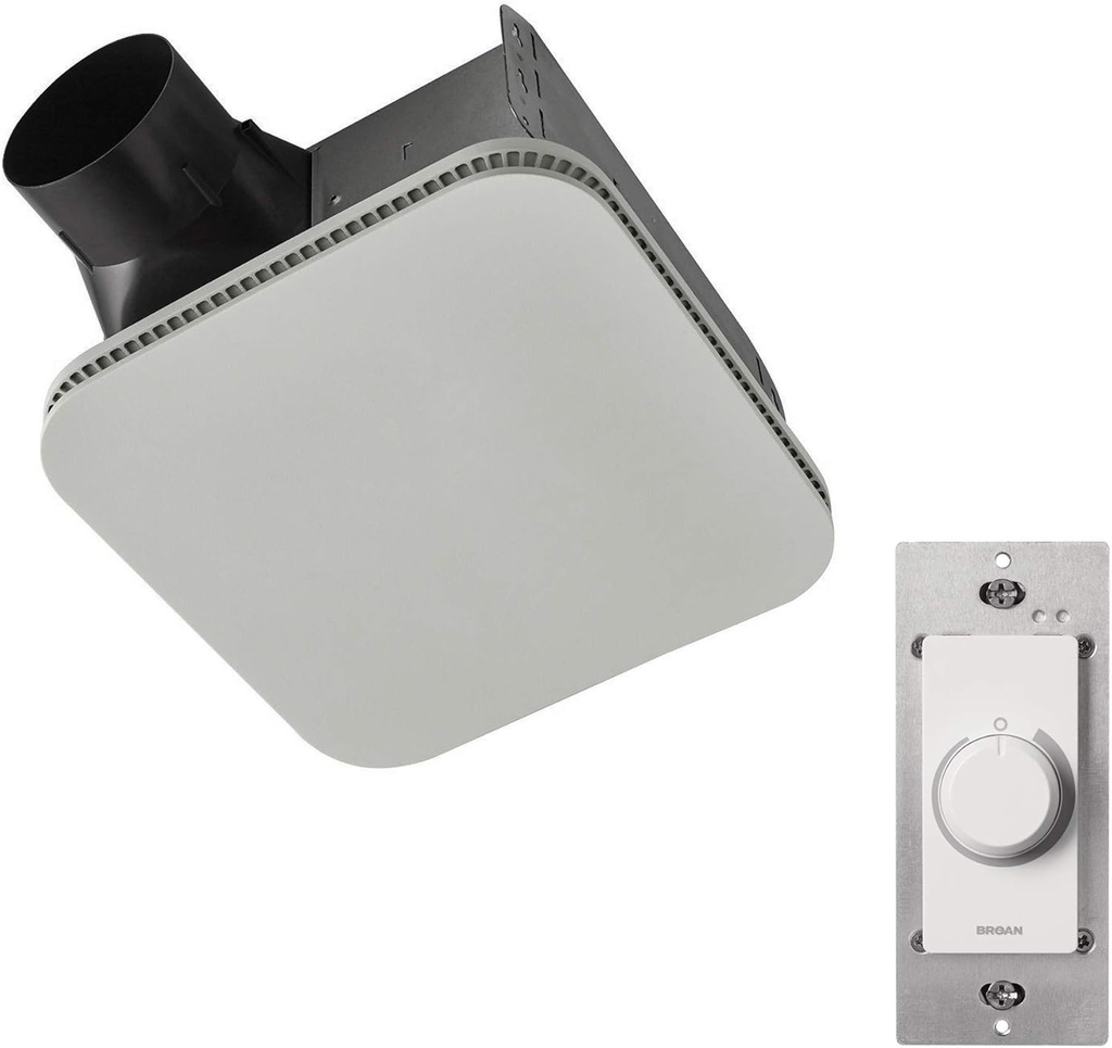 Broan-NuTone AER110KA Ventilation Fan with Infinitely Adjustable Speed Control Switch and Roomside Installation, 110 CFM