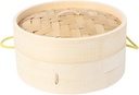 2pcs Bamboo Steamer Set with Handles 18cm Round Food Steamer for Cooking Steamed Buns Sturdy Kitchen Cookware