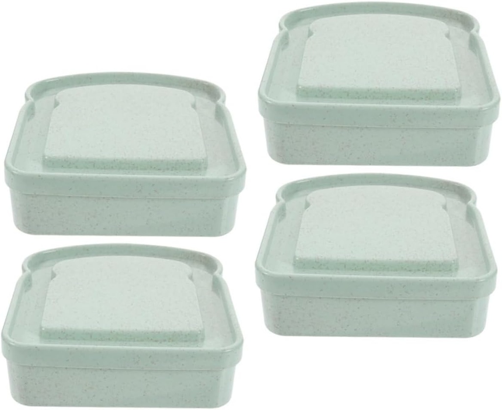 4pcs Sandwich Containers for Lunch Boxes Sandwich Containers Bread Boxes Reusable Holders
