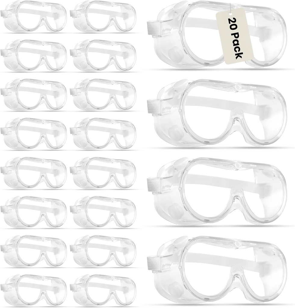 Safety Goggles Eye Protection - Ventilated Anti-Fog Scratch Resistant Eyewear