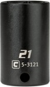 Capri Tools 3/8 in. Drive 21 mm Semi-Deep Impact Socket