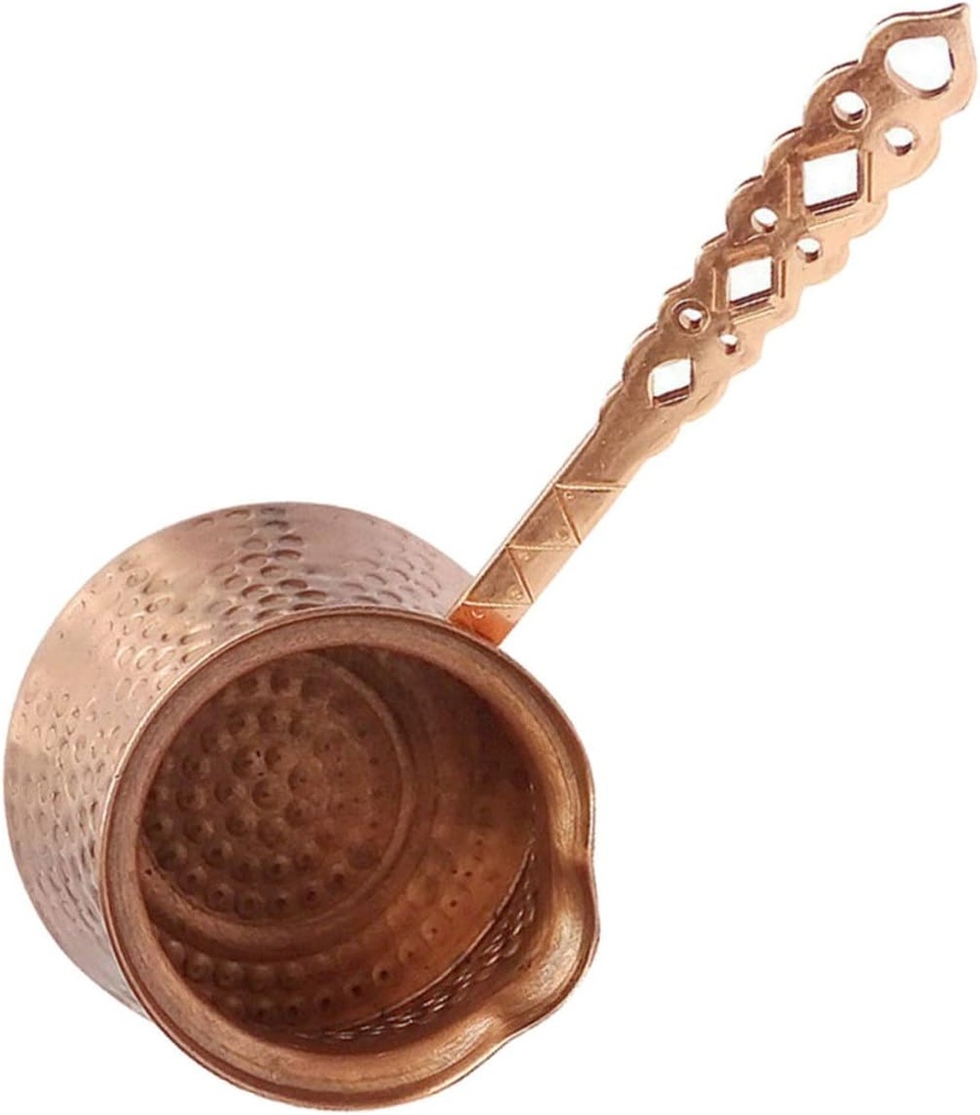 Happyyami 320ml Retro Turkish Coffee Pot Wear-Resistant Coppered Aluminium Coffee Kettle Compact Maker for Tea Accessories for Home Office