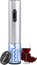 COKUNST Electric Wine Opener, Battery Operated Wine Bottles Openers with Foil Cutter & LED Light, Reusable Automatic Corkscrews Remover Stainless Steel for Home Kitchen Party