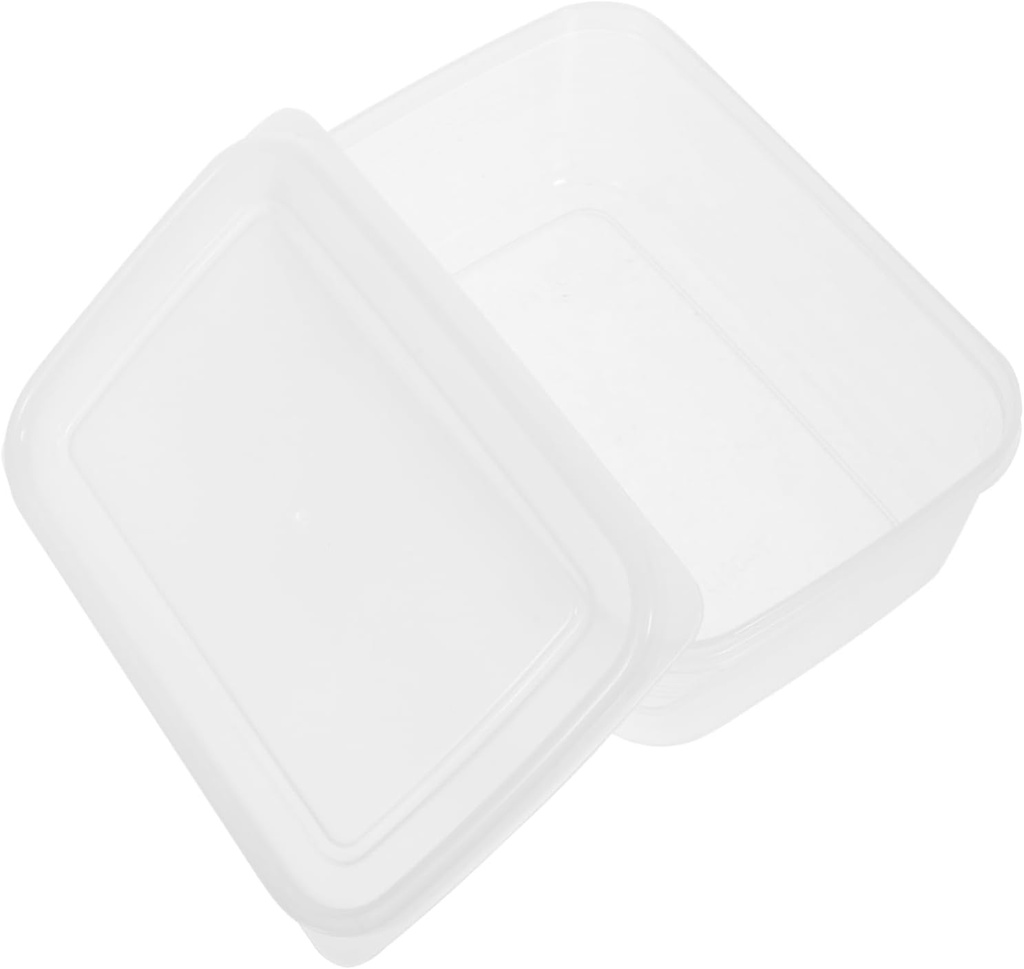 Cabilock Refrigerator Cheese Preservation Box with Lid Transparent Food Storage Container for Kitchen Bread Fruit Snack Airtight Fresh Keeping Case Compact Space Saving Design Reusable for