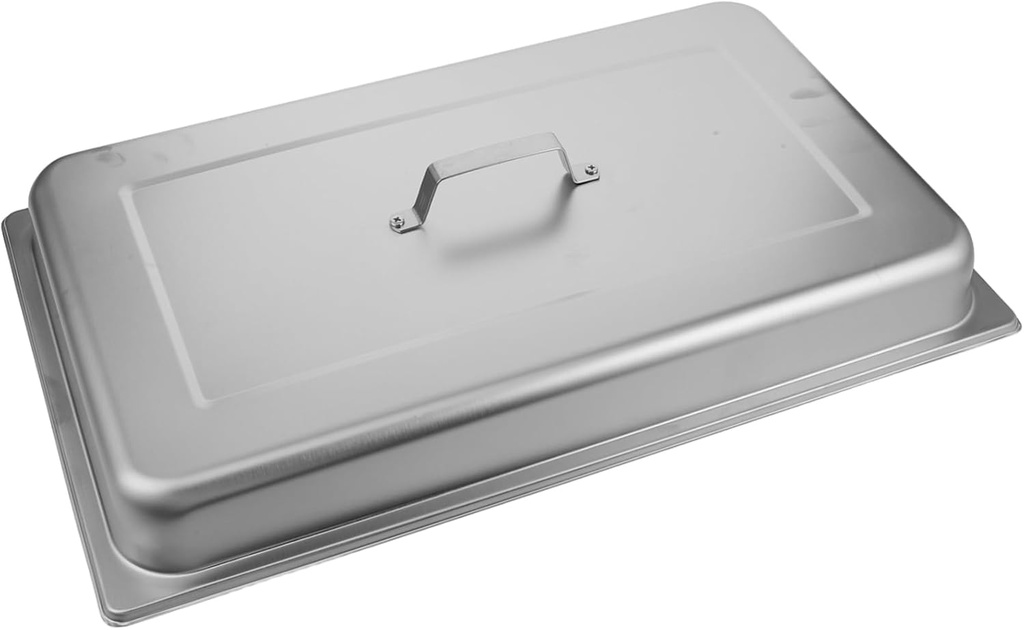 Cabilock Buffet Stove Cover Rectangular Stainless Steel Pan Lid Hotel Pans Lids for Food Safety Steam Dessert Table