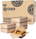 CIAO! Kraft Take Out Microwavable Food Containers, 76 oz No. 3 (200/case)