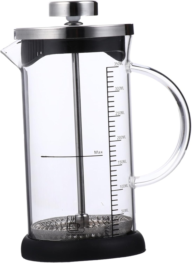 Mobestech 1pc High Resistant Stainless Press Teapot with Measurement Scale for Home Office and Restaurant Use Coffee Maker for Brew