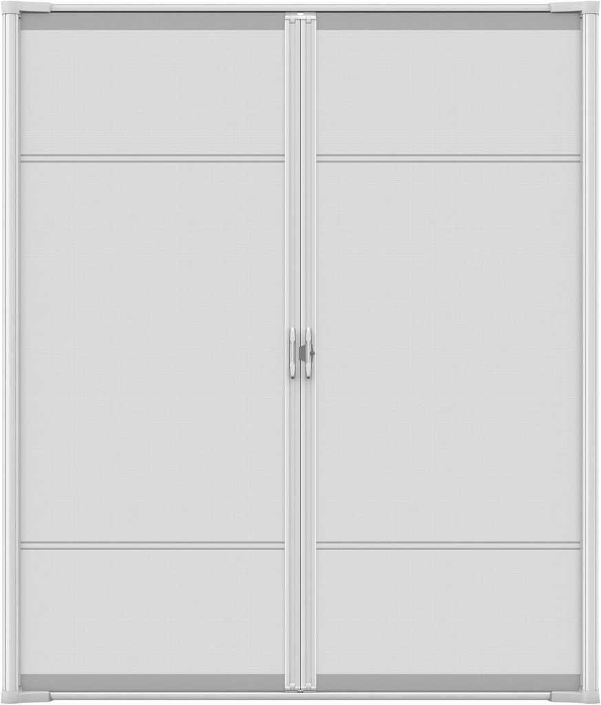 Brisa White Retractable Screen Door 78" Double
