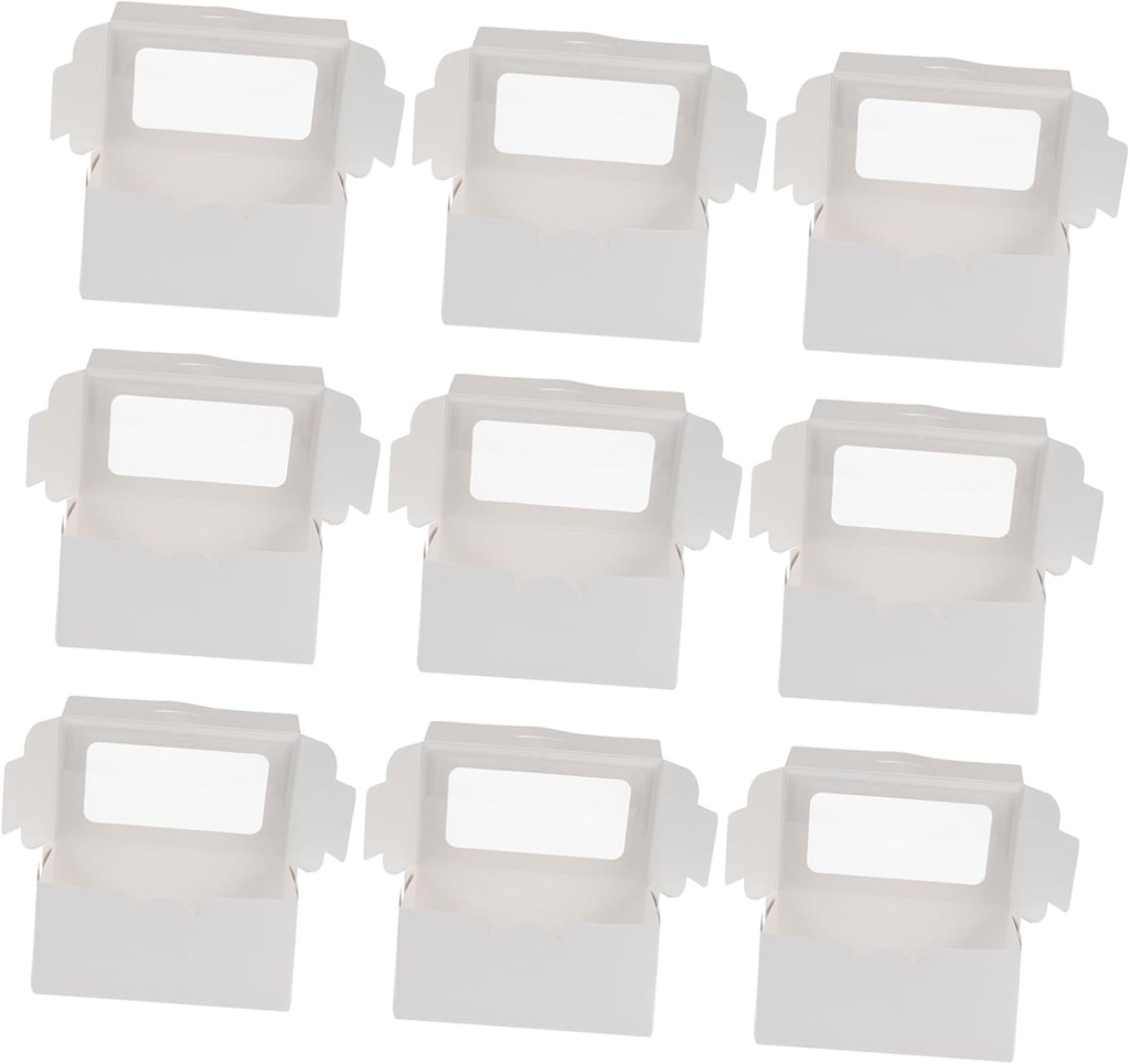 VOSAREA 15Pcs Cardboard Cupcake Boxes with Window Cake Storage Container for Bakeries Dessert Parties and Home Use