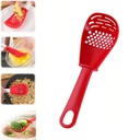 Multifunctional Kitchen Cooking Spoon, 2025 New Heat Resistant Kitchen Utensils Slotted Spoon, Small Silicone Spoon Tool for Cooking, Draining, Mashing, Grating, Separating (Red)