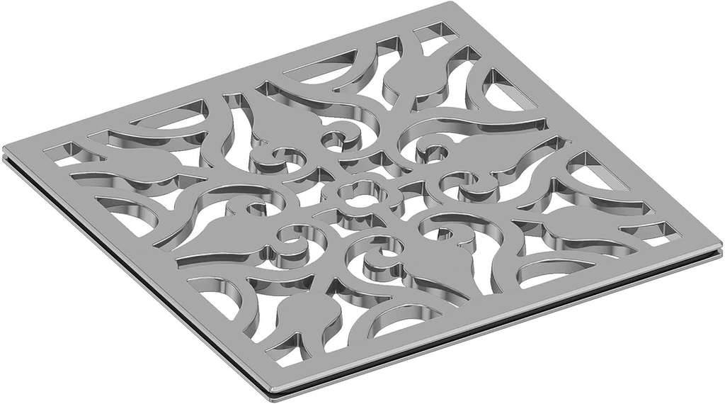 6IN Square Shower Drain in Polished Chrome