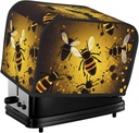 Bee Pattern 2 Slice Toaster Covers Bread Machine Cover Quilted Dustproof Fingerprint Protectors Small Washable Appliance Cover Bread Maker Dust Protection Universal Size