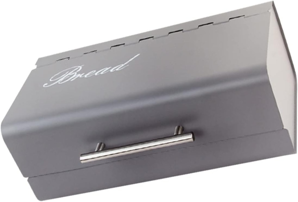 1Pc Grey Bread Box Premium Bread Storage Bin for Kitchen Counter Design Easy to Clean for Home Bakery and Shop Use