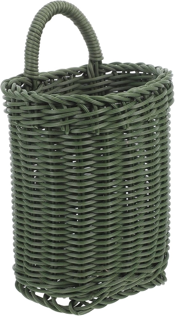 Wall Hanging Woven Basket for Kitchen Storage Decorative Flower Fruit Holder Easy to Install Wall Basket for Organizing Vegetables and Spices Rustic Home Decor