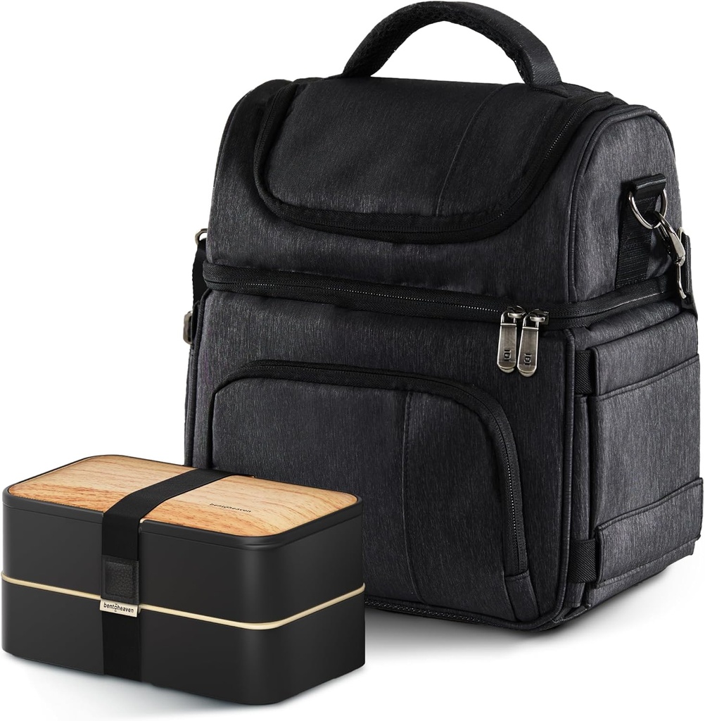 Premium Bento Box & Insulated Lunch Bag Set – Leakproof, Microwave & Dishwasher Safe Japanese Lunch Box with Utensils + Spacious Cooler Bag for Work, Travel, or School