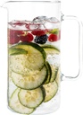 Simax Glass Pitcher, 32 Ounce (1 Quart) Borosilicate Glass, Hot and Cold Safe Iced Tea Pitchers for Drinks, Made in Europe Glass Water Pitcher, Cocktail Jug, Lemonade, Sangria