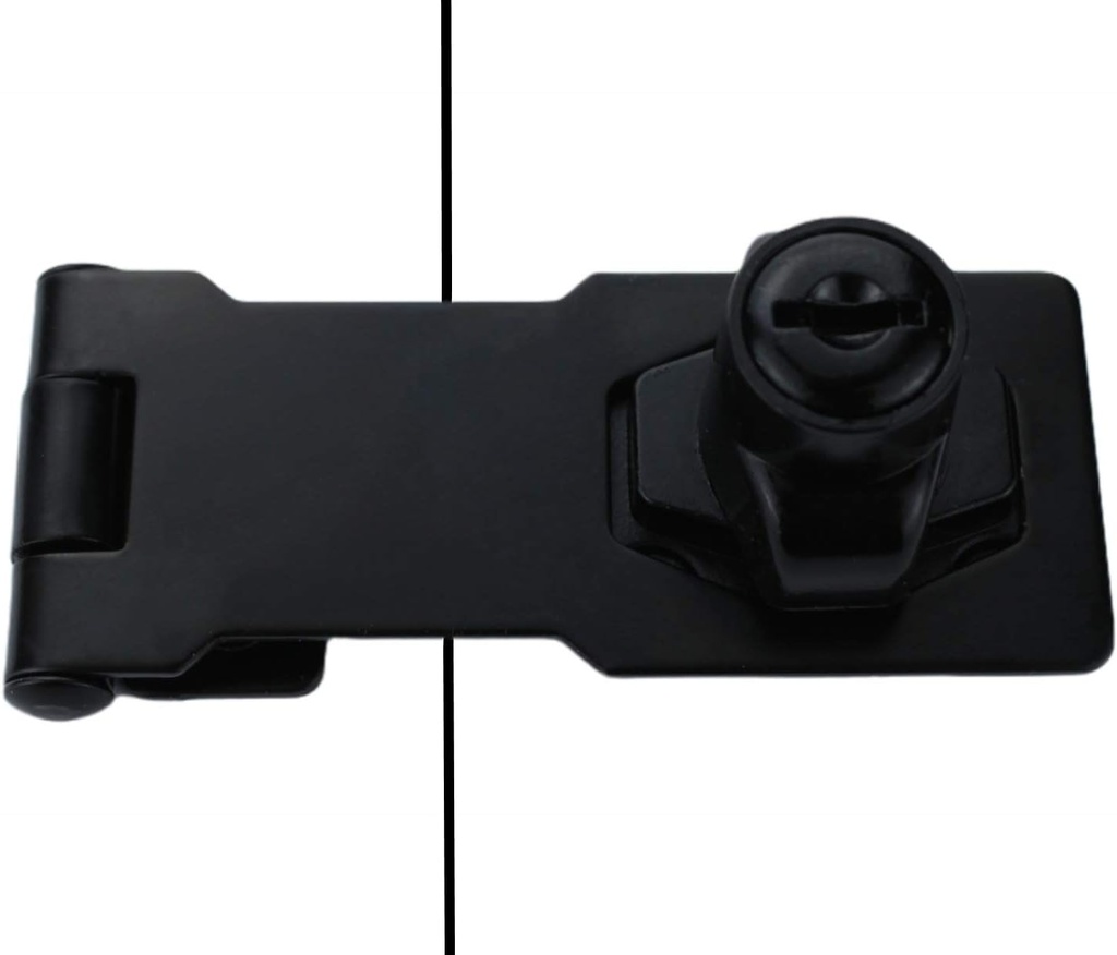 Keyed Hasp Lock Black 3" Marine Grade Twist Latch with Knob Lock Runningfish Heavy Duty Door Hasp with Turning Padlock Eye Mount