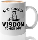 Sake lover Coffee Mug 11oz White -Sake goes in - Bartender Drink Lover Colleagues Funnny Pub Bar Alcohol Lover Brew Humor Bachelor Party