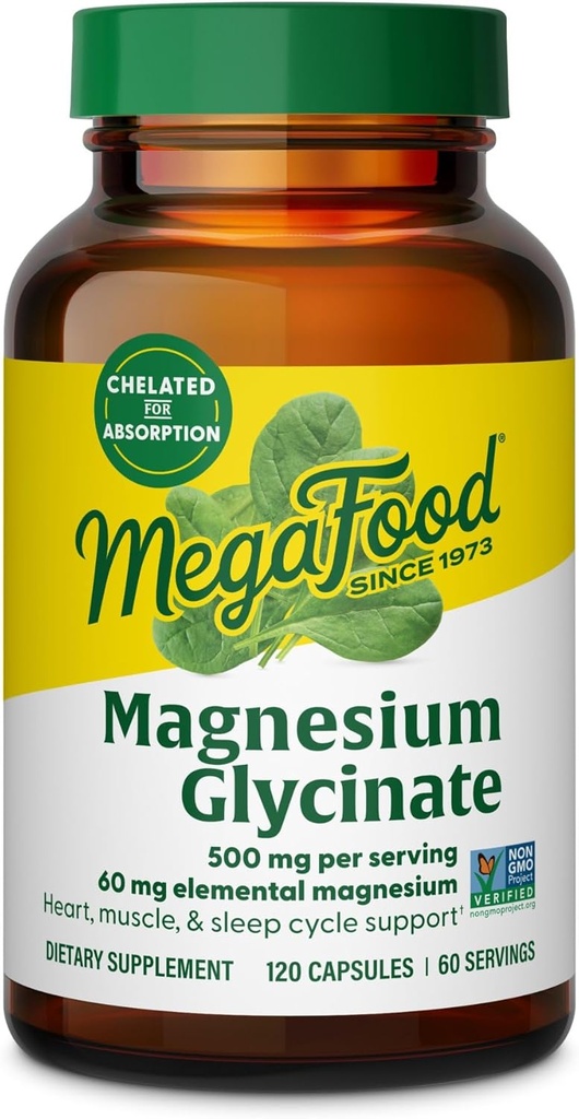 MegaFood Magnesium Glycinate 500mg - 120 Capsules